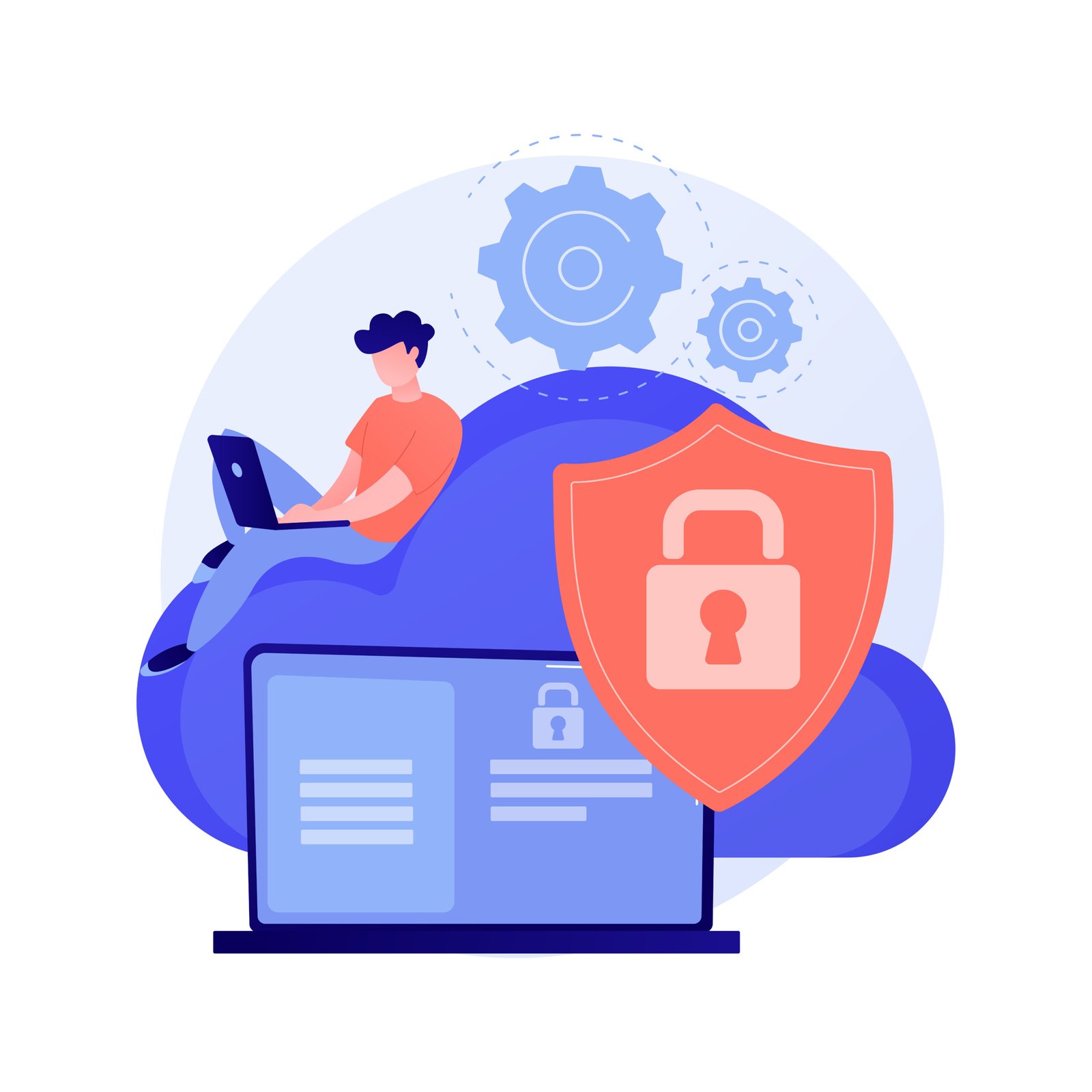 cloud computing security abstract concept vector illustration.